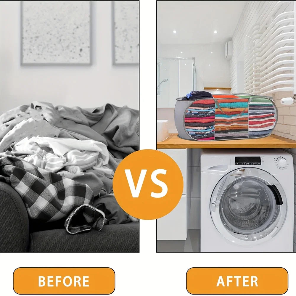 1pc Home Bathroom Mesh Storage Basket Shower Laundry Clothing Dirty Clothes Bag Foldable Portable Business Traval Basket