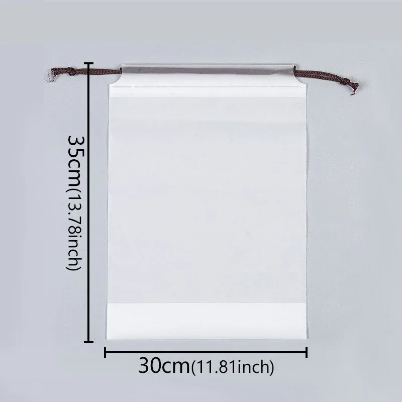 5/10/20pcs Transparent Frosted Drawstring Portable Travel Makeup Pocket Shoes Clothes Dustproof Waterproof Grocery Storage Bag
