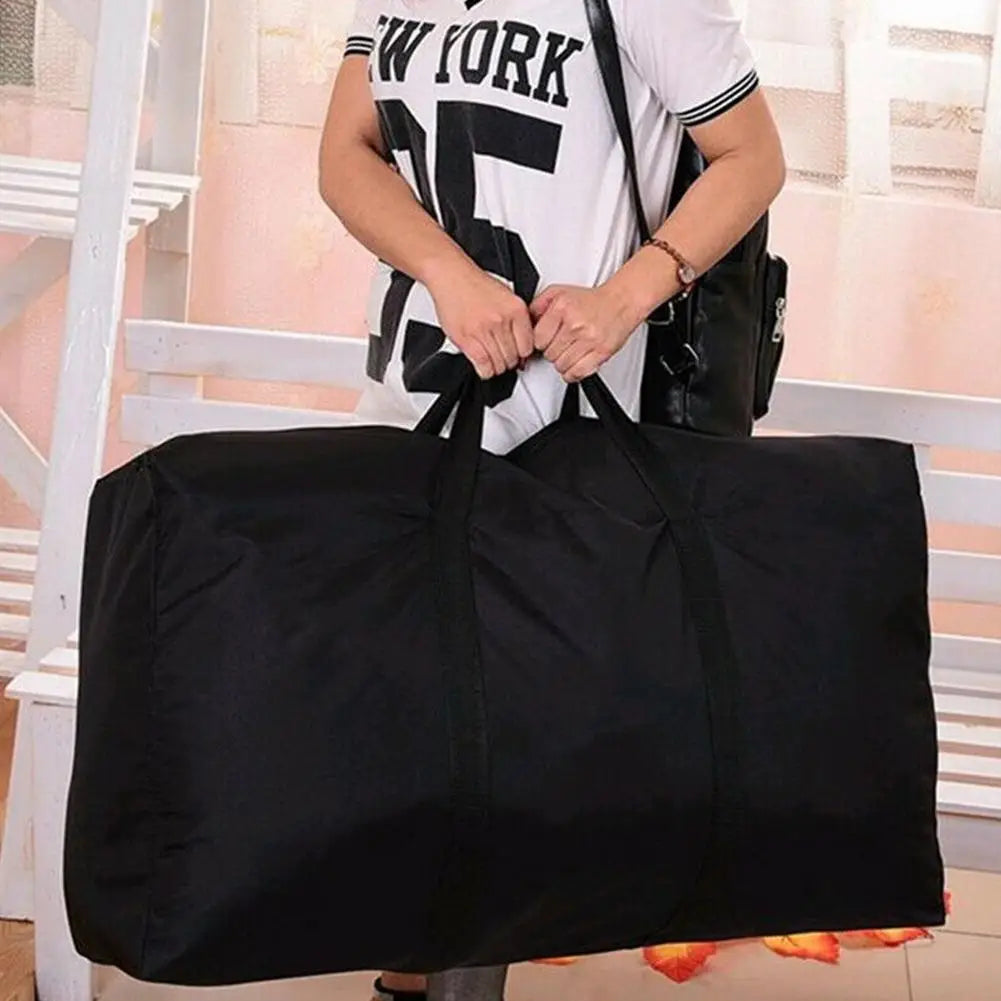 Unisex Large Waterproof Luggage Travel Clothes Storage Bags Zipper Oxford Bag Foldable Portable 80*48*25cm Home Storage Bags
