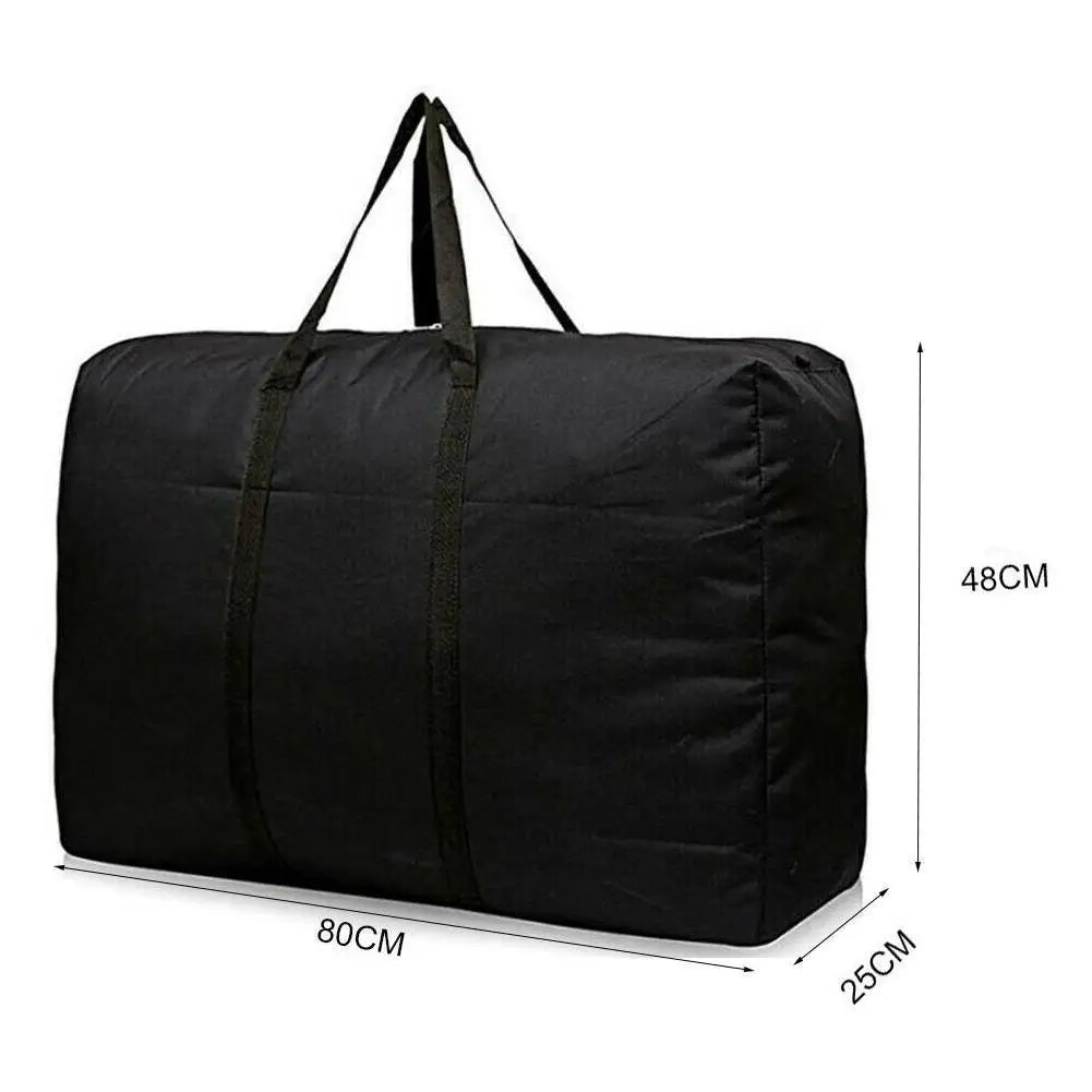 Unisex Large Waterproof Luggage Travel Clothes Storage Bags Zipper Oxford Bag Foldable Portable 80*48*25cm Home Storage Bags