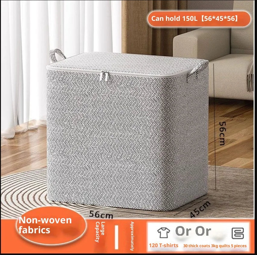 NEW 220L Big Size Clothes Storage Box With Cover Large Laundry Basket Organizer Bag For Baby Foldable